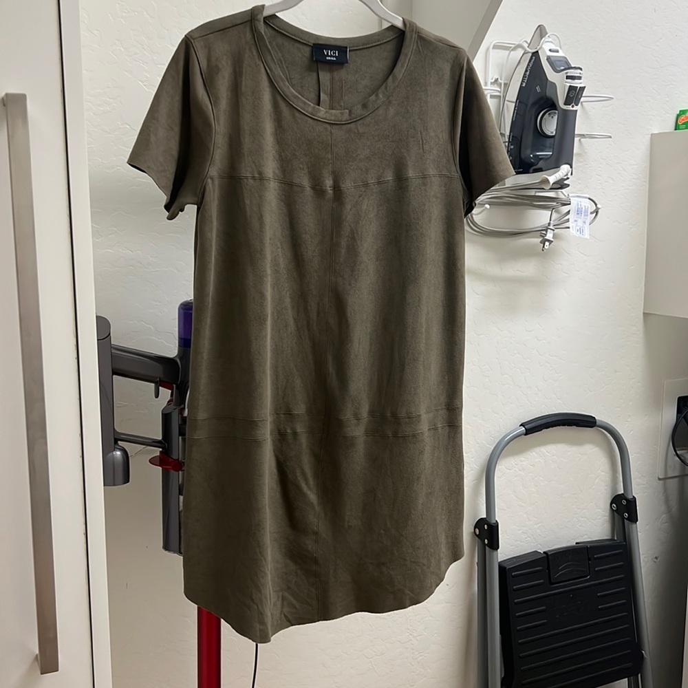 Green velvet dress